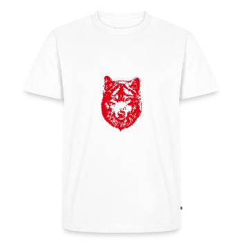 JGA Shirt Das Wolfsrudel verliert seinen Leitwolf - Männer Premium Bio T-Shirt - Weiß - Vorne - Nico (187cm)