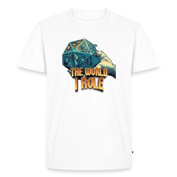 Le monde I Rôle V.1 - T-shirt Premium bio Homme - blanc - Devant - Nico (187cm)
