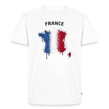 Carte de France texte drapeau de graffiti - T-shirt Premium bio Homme - blanc - Devant - Nico (187cm)