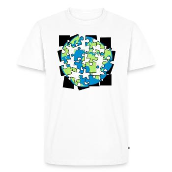 Earth puzzle parts puzzle piece puzzle build spi - Men's Premium Organic T-Shirt - white - Front - Nico (187cm)