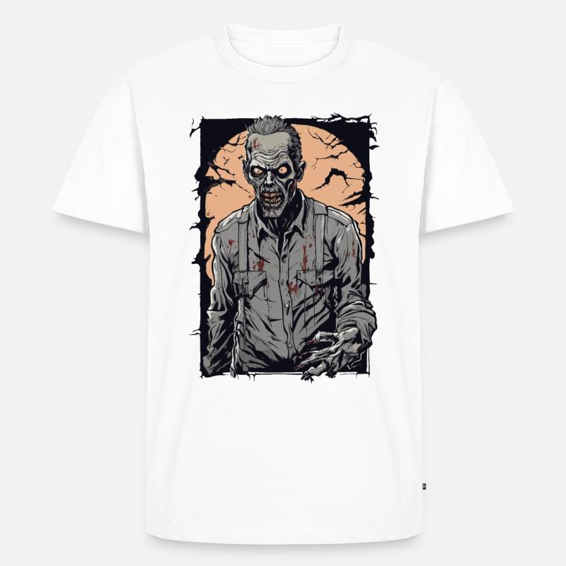 Zombie Comic Illustration - Männer Premium Bio T-Shirt - Weiß