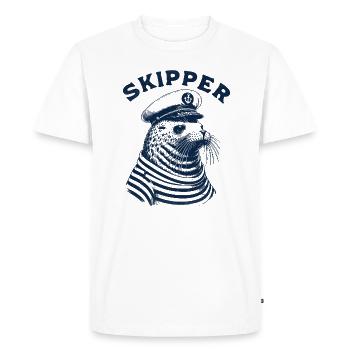 Skipper seal - Men's Premium Organic T-Shirt - white - Front - Nico (187cm)