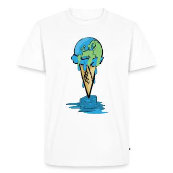 Changement climatique - T-shirt Premium bio Homme - blanc - Devant - Nico (187cm)