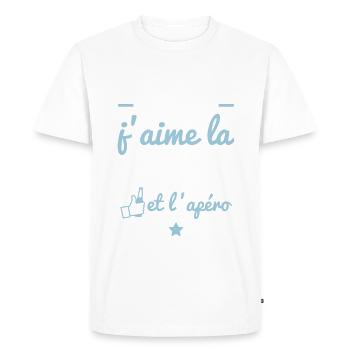 Homme idéal Pétanque, bouliste, humour - T-shirt Premium bio Homme - blanc - Devant - Nico (187cm)