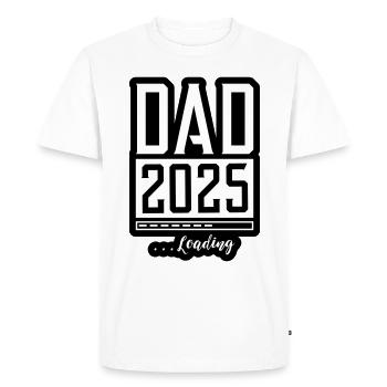 Papa 2025 Chargement Papa - T-shirt Premium bio Homme - blanc - Devant - Nico (187cm)