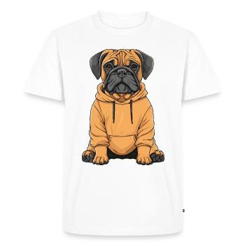 Bullmastiff chien drôle - T-shirt Premium bio Homme - blanc - Devant - Nico (187cm)