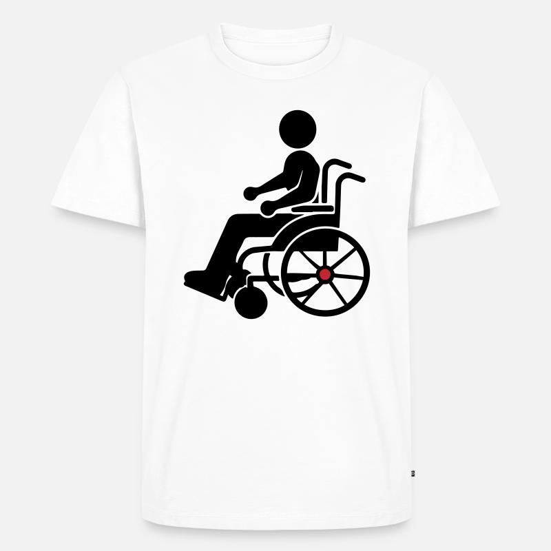 Rollstuhl Eingeschränkt - Männer Premium Bio T-Shirt - Weiß