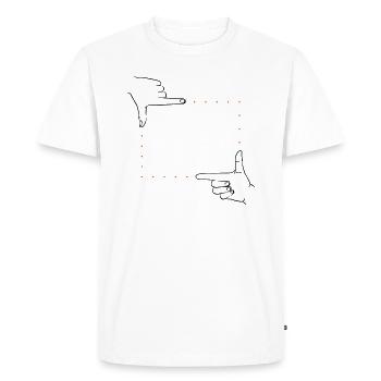 Cadre de signaux manuels – 2 couleurs - T-shirt Premium bio Homme - blanc - Devant - Nico (187cm)