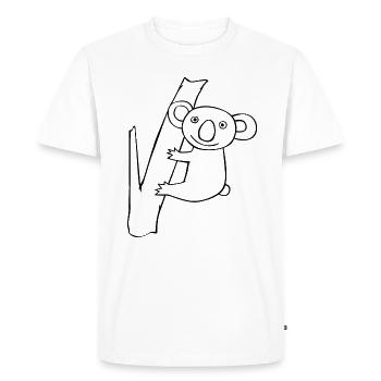 Dessin mignon de koala animalier - T-shirt Premium bio Homme - blanc - Devant - Nico (187cm)