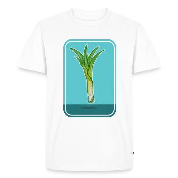 Leek Vegetable Plant - Men's Premium Organic T-Shirt - white - Front - Nico (187cm)