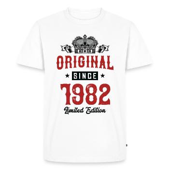 1982 Limited Edition - Men's Premium Organic T-Shirt - white - Front - Nico (187cm)