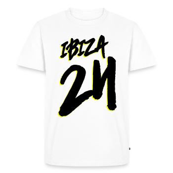Ibiza 24 - Men's Premium Organic T-Shirt - white - Front - Nico (187cm)
