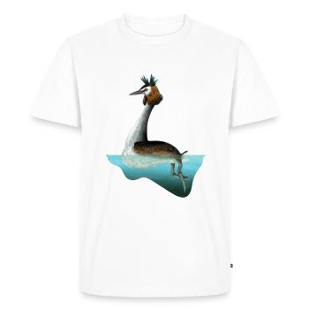 Grèbe huppé - T-shirt Premium bio Homme - blanc - Devant - Nico (187cm)