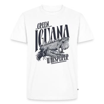 Iguane Iguane Iguane Murmurant à l’oreille - T-shirt Premium bio Homme - blanc - Devant - Nico (187cm)