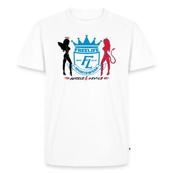 Angel Devil Freelife Sportswear - Men's Premium Organic T-Shirt - white - Front - Nico (187cm)