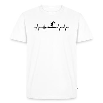 Maillot de ski de fond Heartbeat Pulse EKG - T-shirt Premium bio Homme - blanc - Devant - Nico (187cm)