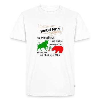 Taureau et ours les animaux du marché boursier et des actions - T-shirt Premium bio Homme - blanc - Devant - Nico (187cm)