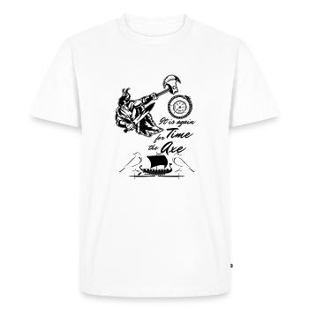 Viking-Il est temps pour la hache à nouveau - Français - T-shirt Premium bio Homme - blanc - Devant - Nico (187cm)