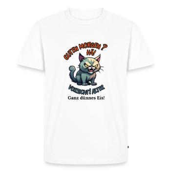Bonjour? Hein! Méfiez-vous de la vieille glace très fine - T-shirt Premium bio Homme - blanc - Devant - Nico (187cm)