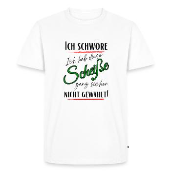 I swear I didn't choose this shit! - Men's Premium Organic T-Shirt - white - Front - Nico (187cm)