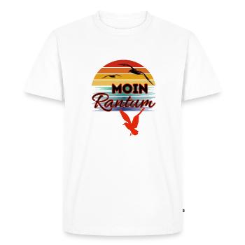 Moin Rantum with Seagull in Retro Style Sylt-Rantum - Men's Premium Organic T-Shirt - white - Front - Nico (187cm)