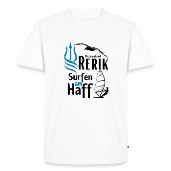 Rerik surfing at the lagoon-Baltic Sea resort Rerik-Salzhaff - Men's Premium Organic T-Shirt - white - Front - Nico (187cm)