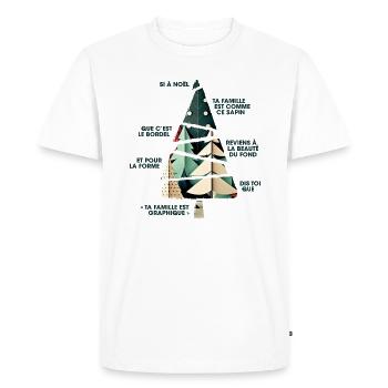 NOEL SAPIN GRAPHIQUE COULEURS 2 - T-shirt Premium bio Homme - blanc - Devant - Nico (187cm)