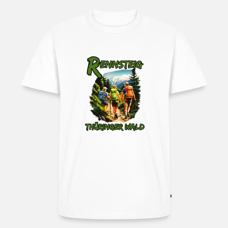 Rennsteig-Forêt de Thuringe-Thuringe - T-shirt Premium bio Homme - blanc