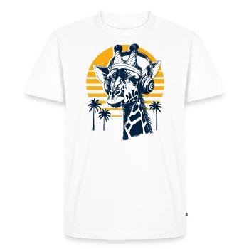 Groovy Giraffe Holiday - Men's Premium Organic T-Shirt - white - Front - Nico (187cm)