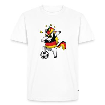 Cadeau de football Licorne Allemagne Unicorn Allemagne - T-shirt Premium bio Homme - blanc - Devant - Nico (187cm)