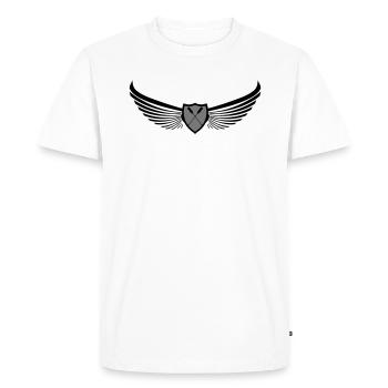 Logo d'emblème de bateau dragon « traversé paddle - T-shirt Premium bio Homme - blanc - Devant - Nico (187cm)