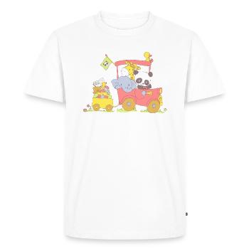 Hey little Panda where are you going? - Men's Premium Organic T-Shirt - white - Front - Nico (187cm)