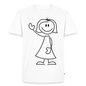 Chemises pour femmes et filles - T-shirt Premium bio Homme - blanc - Devant - Nico (187cm)