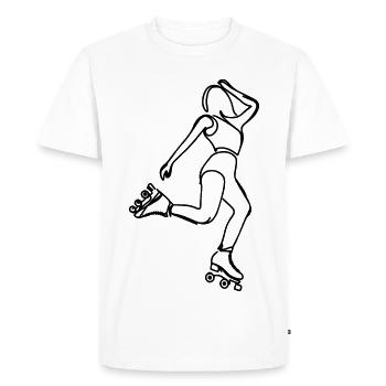 Roller Skating Girl - Men's Premium Organic T-Shirt - white - Front - Nico (187cm)