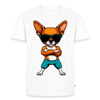 Entraîneur Chihuahua - T-shirt Premium bio Homme - blanc - Devant - Nico (187cm)