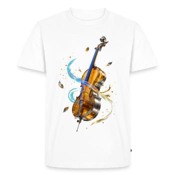 Violon en Spirales lumineuses - T-shirt Premium bio Homme - blanc - Devant - Nico (187cm)