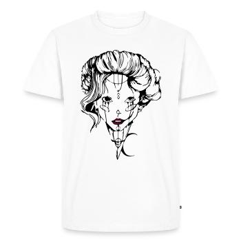Tendresse maléfique - T-shirt Premium bio Homme - blanc - Devant - Nico (187cm)