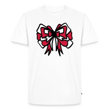 Noeud rouge et blanc / noeud rouge et blanc - coloré - T-shirt Premium bio Homme - blanc - Devant - Nico (187cm)