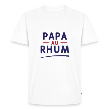 Papa au rhum - T-shirt Premium bio Homme - blanc - Devant - Nico (187cm)