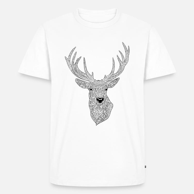 Hirsch Mustermann - Männer Premium Bio T-Shirt - Weiß