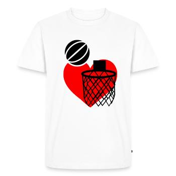 Basket-ball amour - T-shirt Premium bio Homme - blanc - Devant - Nico (187cm)