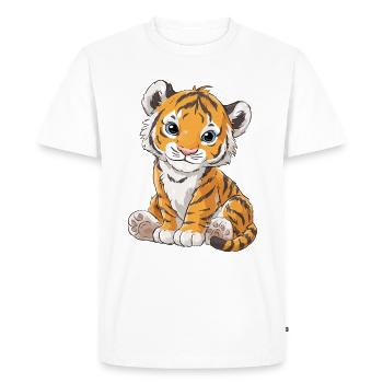 Mignon bébé tigre - T-shirt Premium bio Homme - blanc - Devant - Nico (187cm)
