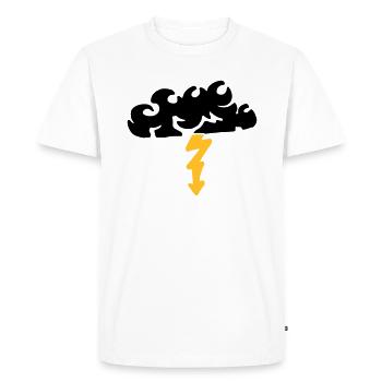 Lightning from a cloud / thunderstorm & lightning - Men's Premium Organic T-Shirt - white - Front - Nico (187cm)