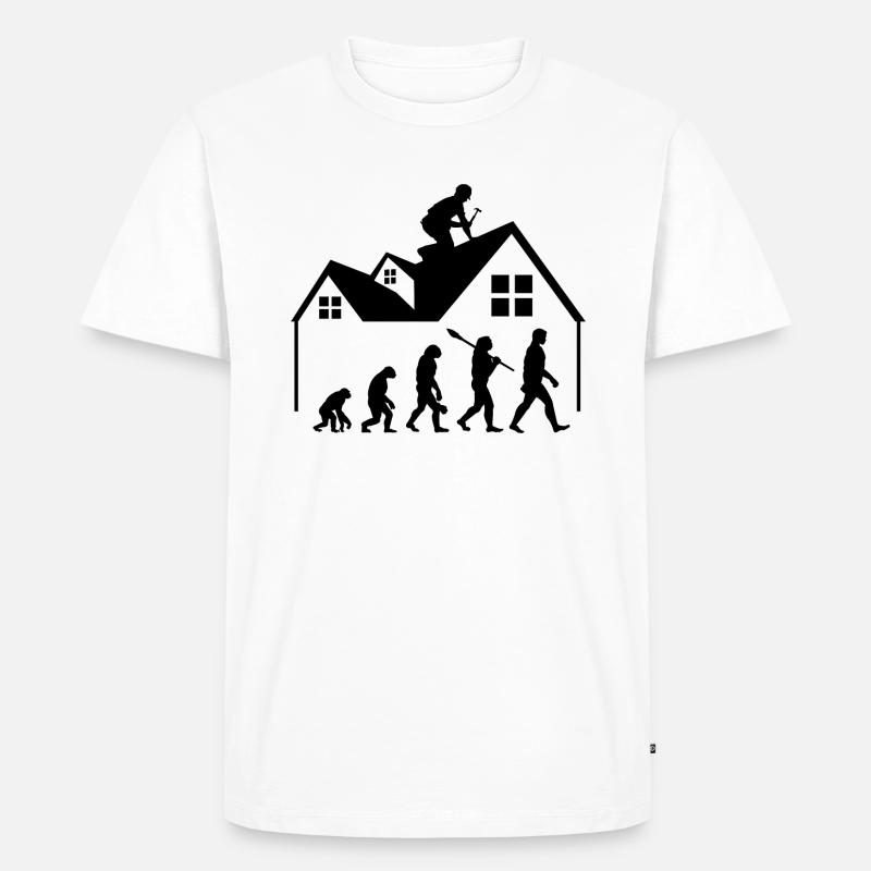 Dachdecker Geschenk lustiger Spruch Dachdecker - Männer Premium Bio T-Shirt - Weiß