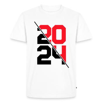 2024 year - Men's Premium Organic T-Shirt - white - Front - Nico (187cm)
