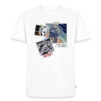 NASA Greetings From The Moon Dessin - T-shirt Premium bio Homme - blanc - Devant - Nico (187cm)