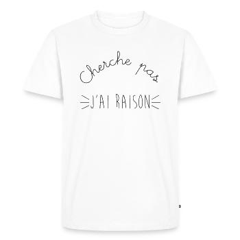 Search - Men's Premium Organic T-Shirt - white - Front - Nico (187cm)
