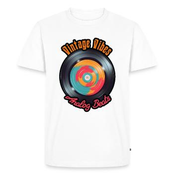 Vinyl Vibes Only Classic Record Enthusiast - Men's Premium Organic T-Shirt - white - Front - Nico (187cm)