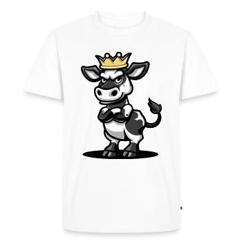 Couronne de bande dessinée de vache - T-shirt Premium bio Homme - blanc - Devant - Nico (187cm)