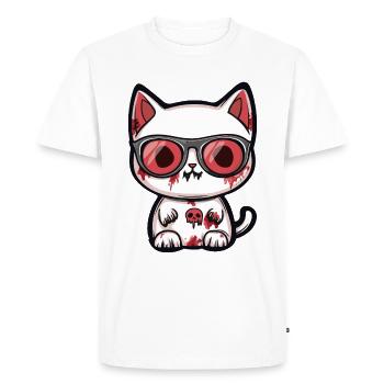 Cat Halloween Cool - Men's Premium Organic T-Shirt - white - Front - Nico (187cm)